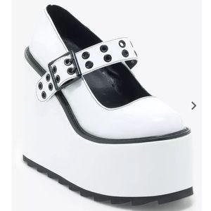 YRU White Dune Platform Mary Janes - Size 8